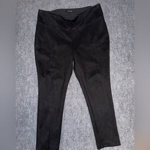 Andrew Marc Super Soft Stretch Faux Suede Pull On Pants Black SizeXXL Front Seam